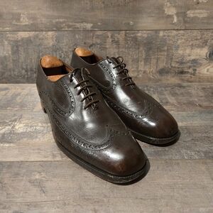 Vintage Bally Oxford Wingtip Brown Shoes Men ● 9.5